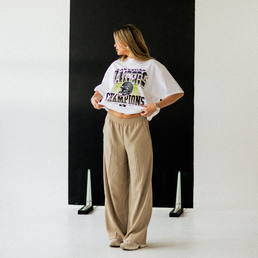 LAS VEGAS RAIDERS CHAMPIONS VINTAGE STYLE T-SHIRT — WHITE