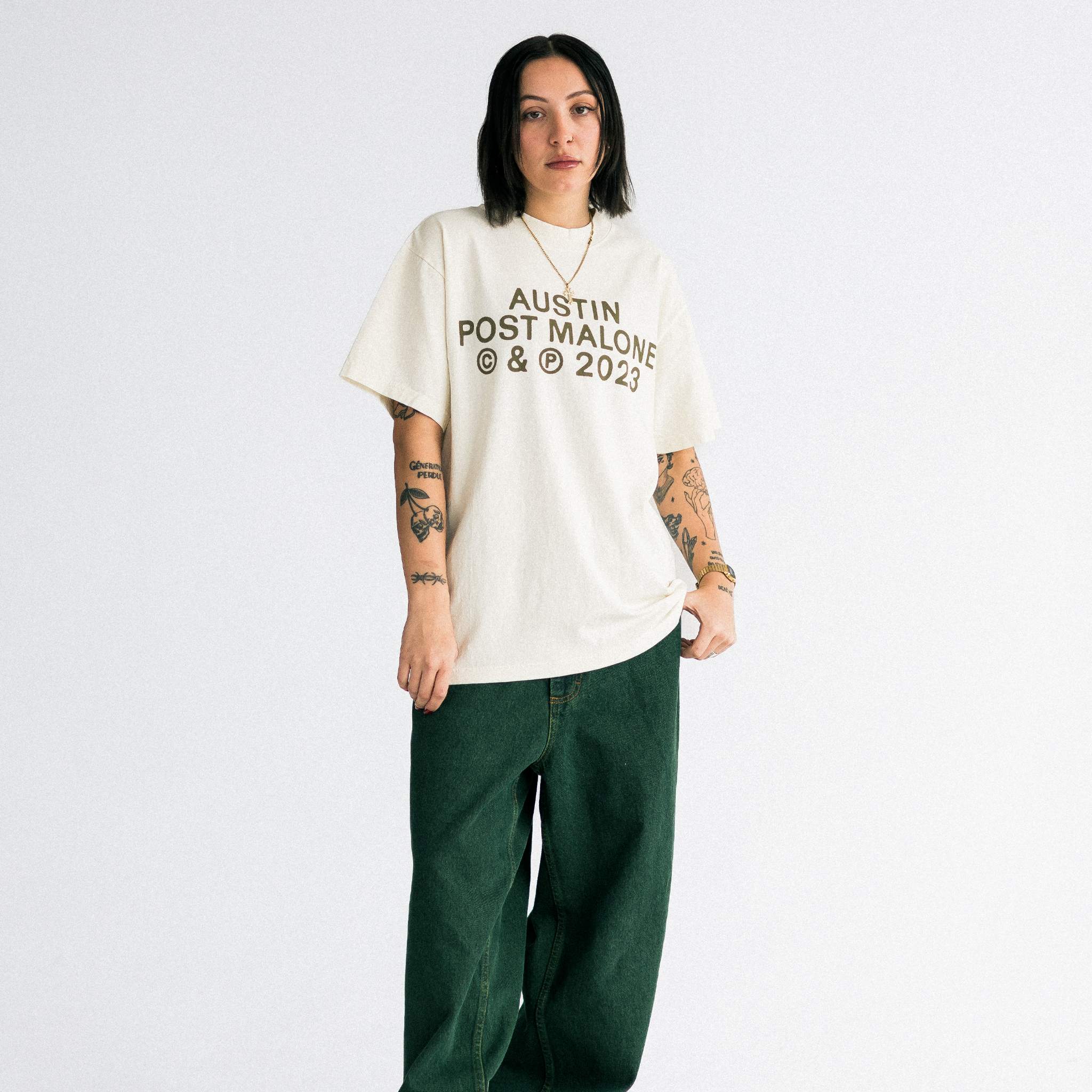 AUSTIN POST MALONE 2023 TOUR VINTAGE STYLE T-SHIRT - CREAM