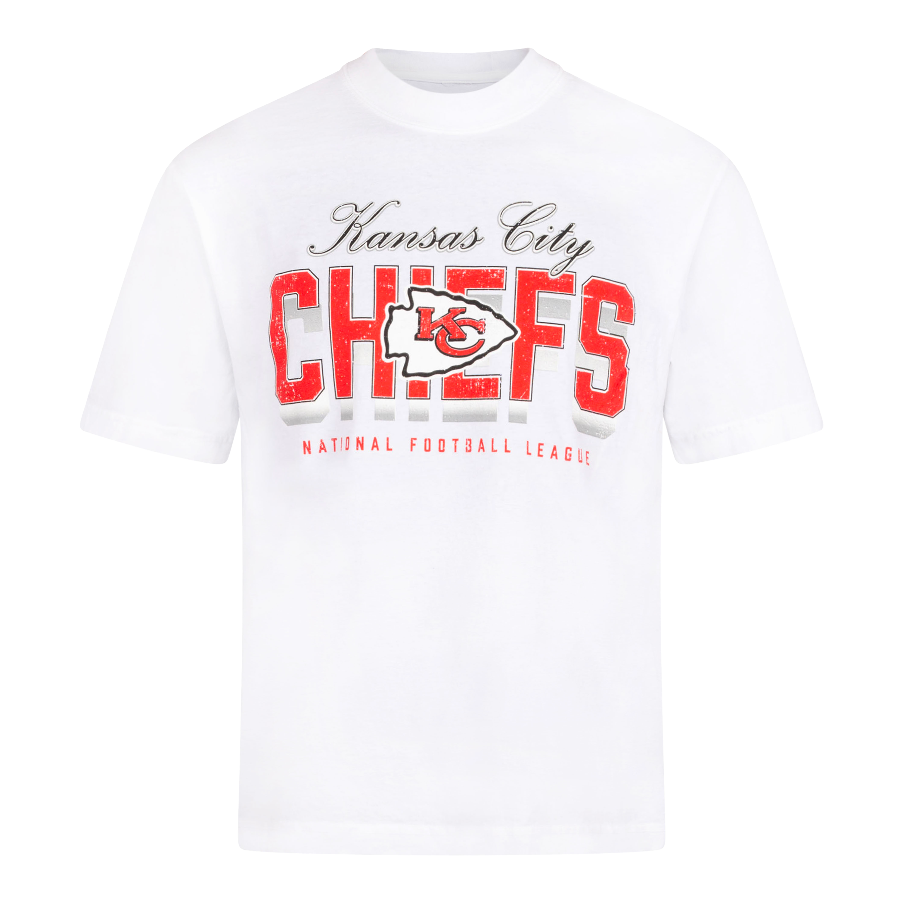 KANSAS CITY CHIEFS VINTAGE STYLE T-SHIRT — WHITE