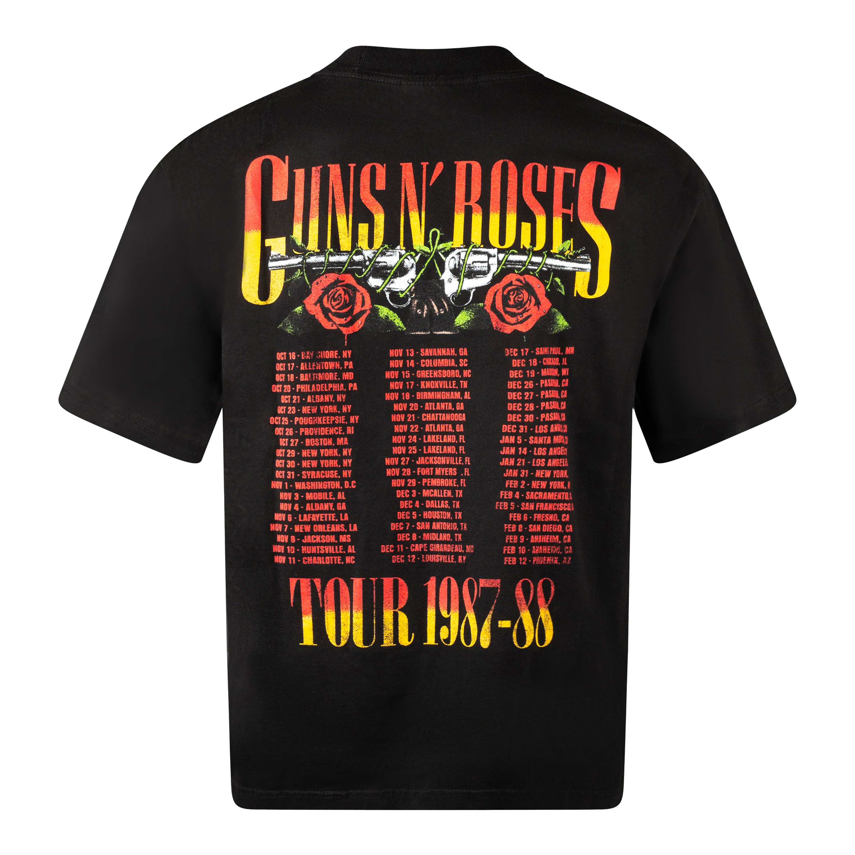 GUNS N’ ROSES 1987-88 TOUR VINTAGE STYLE T-SHIRT - BLACK
