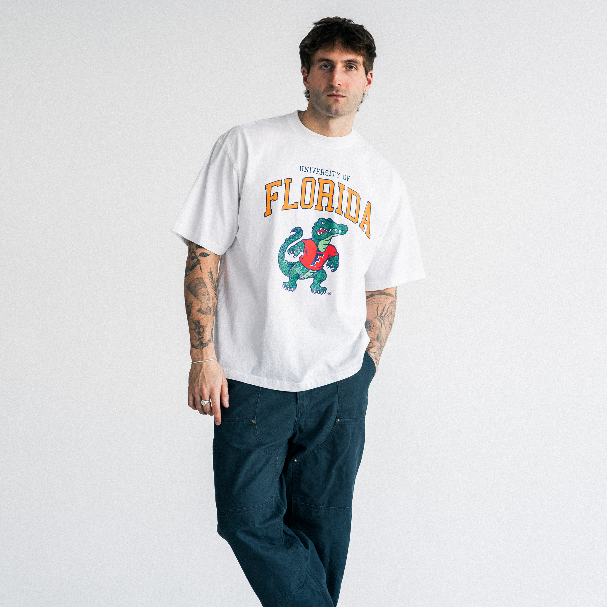 FLORIDA GATORS VINTAGE STYLE T-SHIRT - WHITE