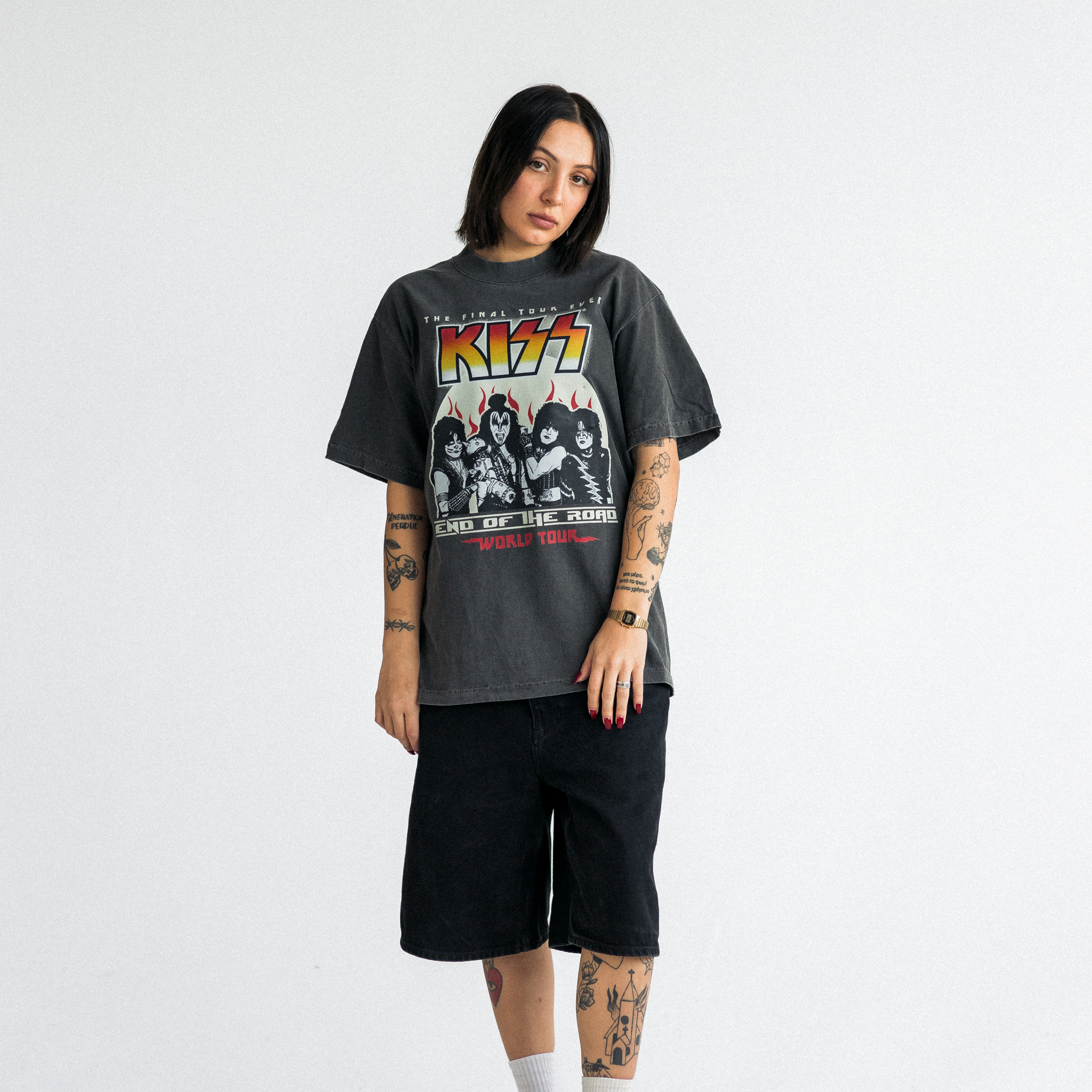 KISS END OF THE ROAD VINTAGE STYLE T-SHIRT - SHADOW