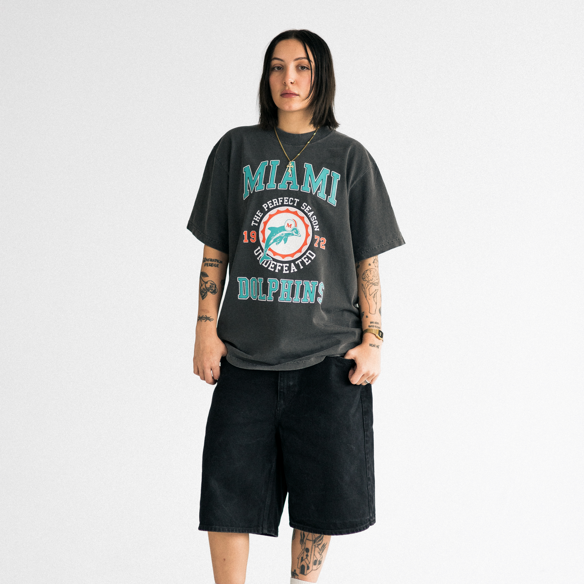 MIAMI DOLPHINS 1972 VINTAGE STYLE T-SHIRT - SHADOW