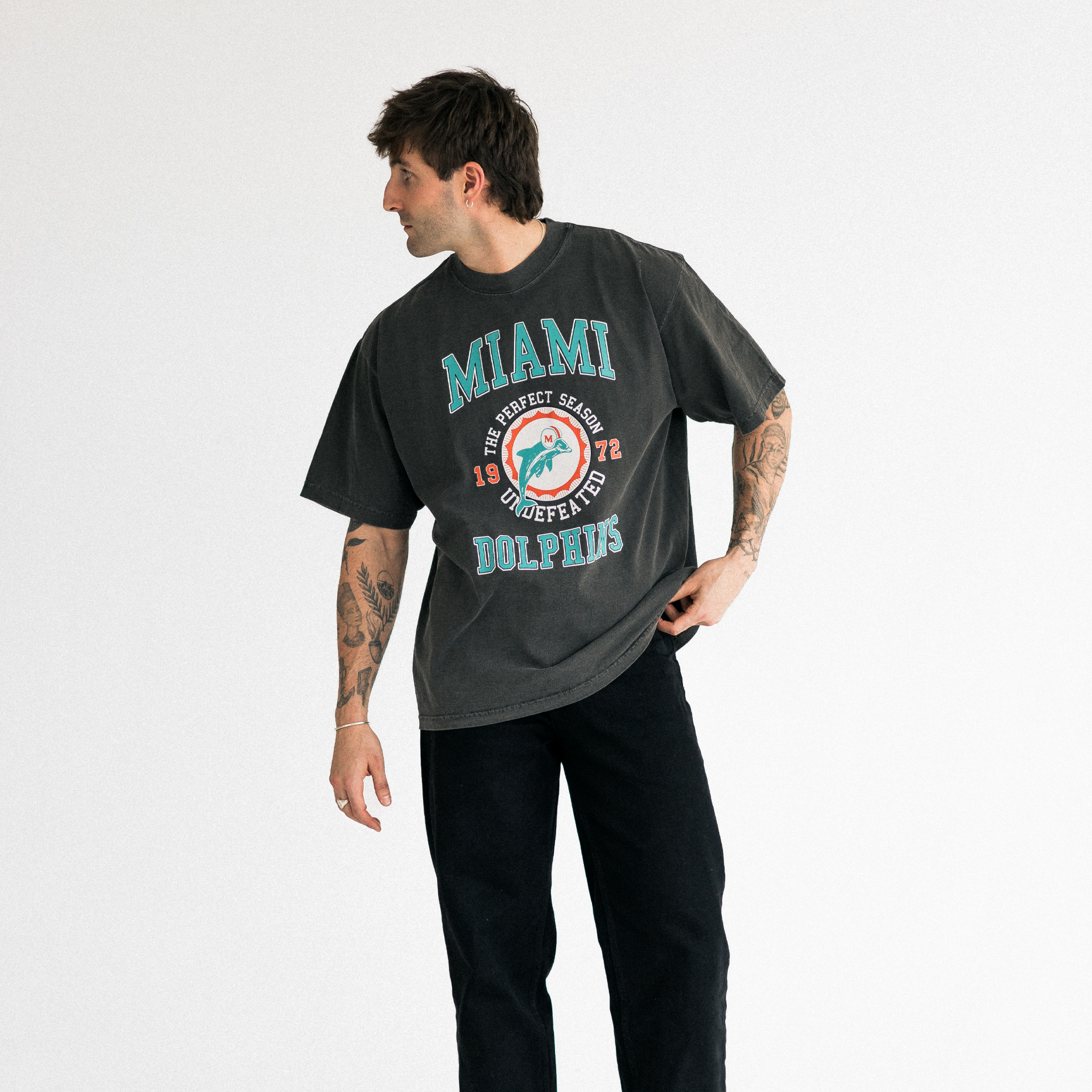 MIAMI DOLPHINS 1972 VINTAGE STYLE T-SHIRT - SHADOW