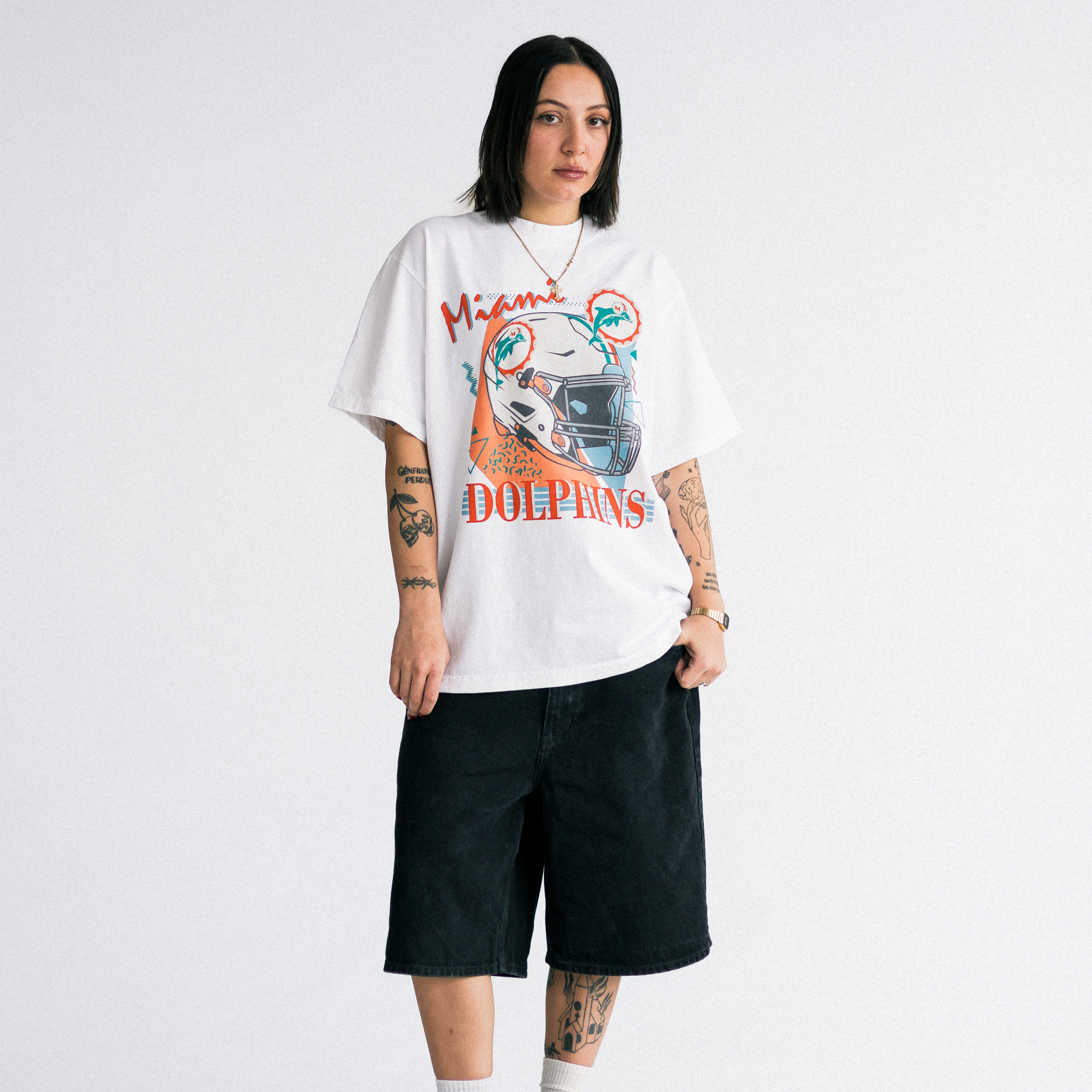 MIAMI DOLPHINS VINTAGE STYLE T-SHIRT - WHITE