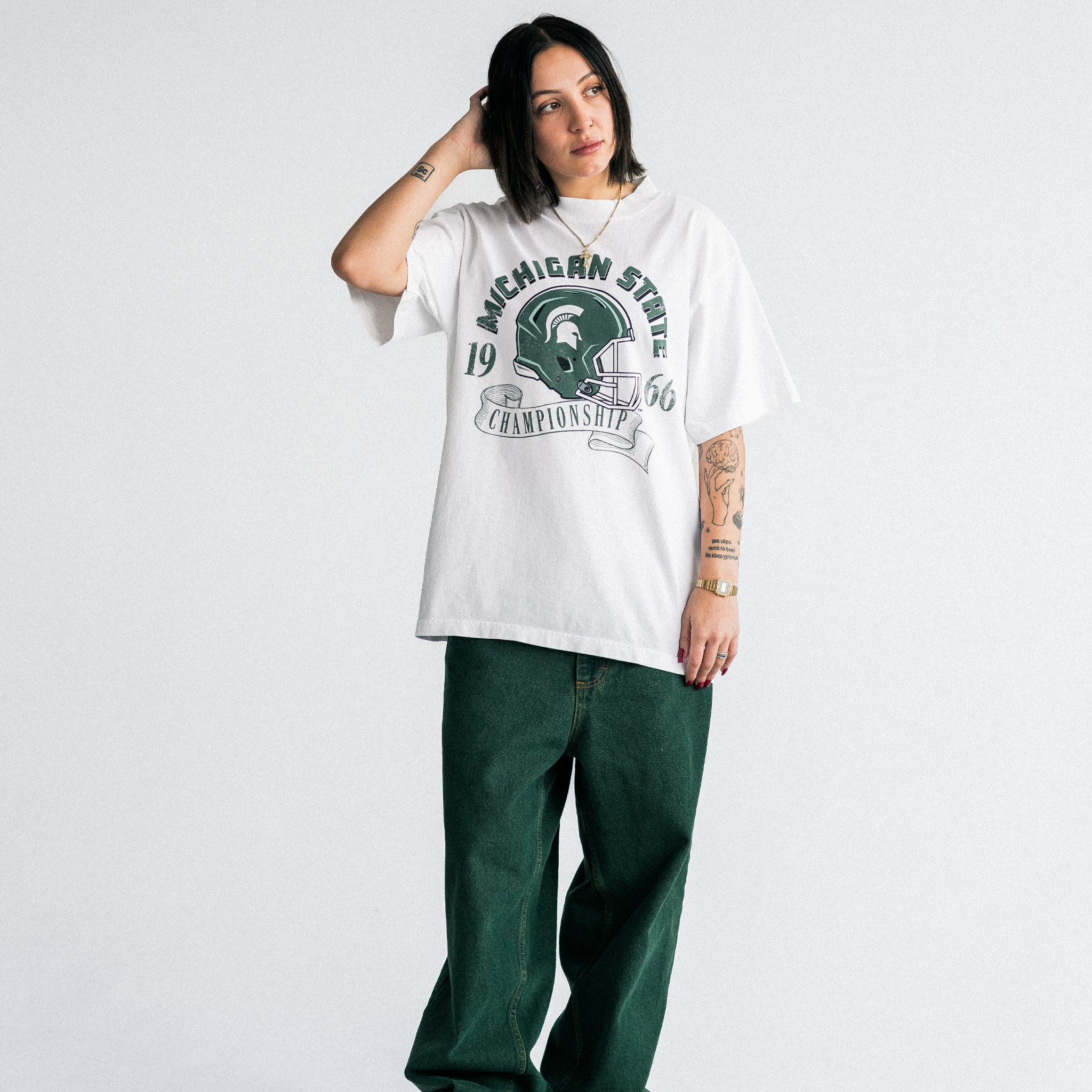 MICHIGAN STATE 1966 VINTAGE STYLE T-SHIRT - WHITE