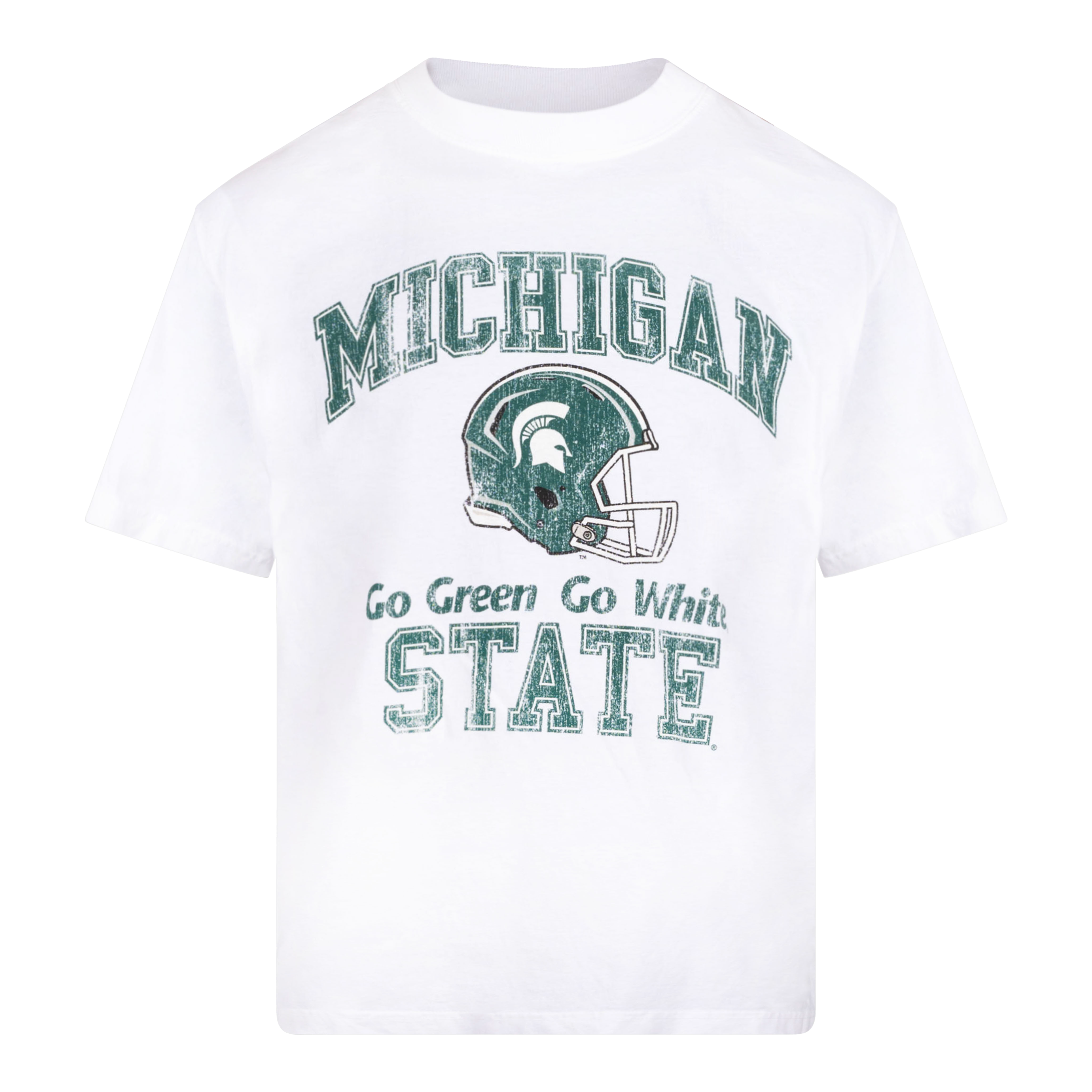 MICHIGAN STATE VINTAGE STYLE T-SHIRT — WHITE
