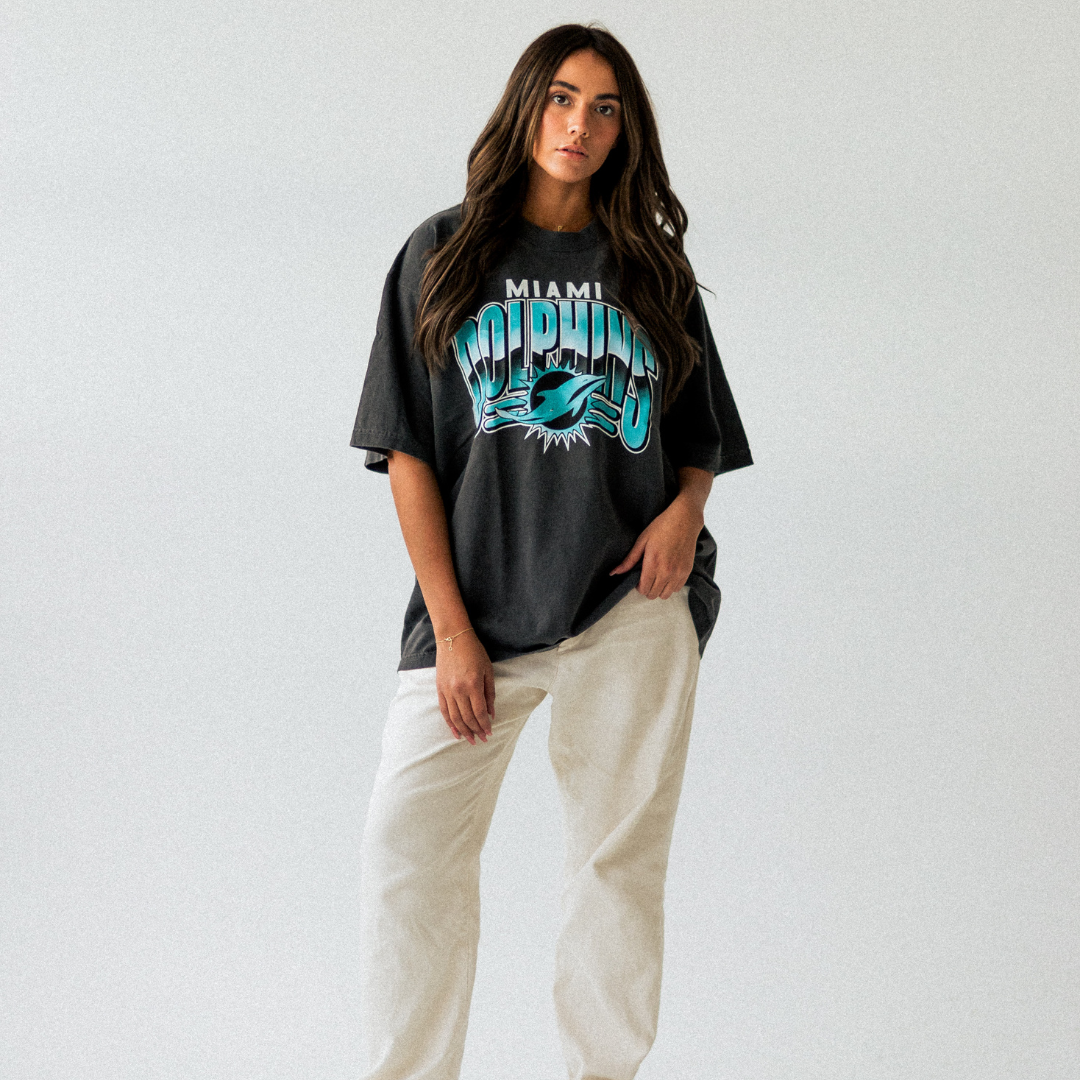 MIAMI DOLPHINS VINTAGE STYLE T-SHIRT — SHADOW